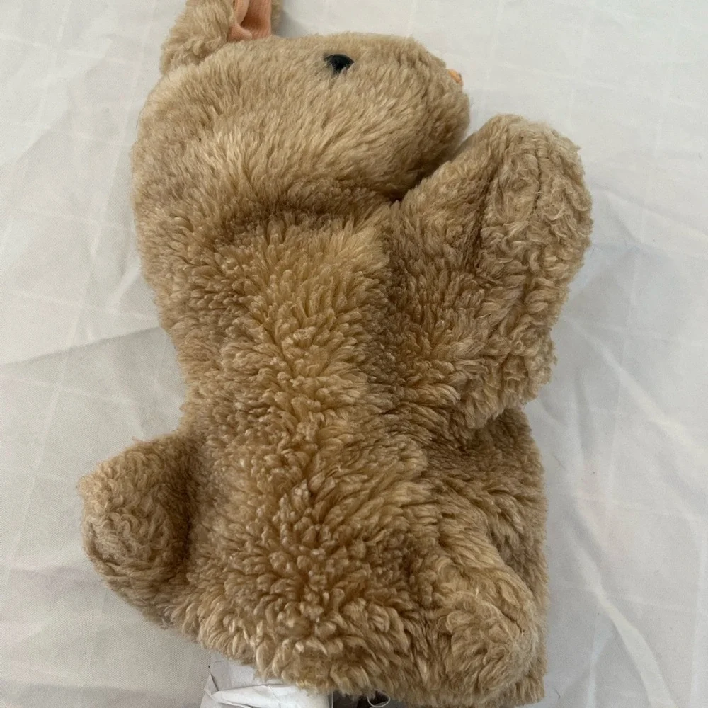 Adorable Brown Bunny Plush 12” puppet‎ rabbit Easter decor vintage